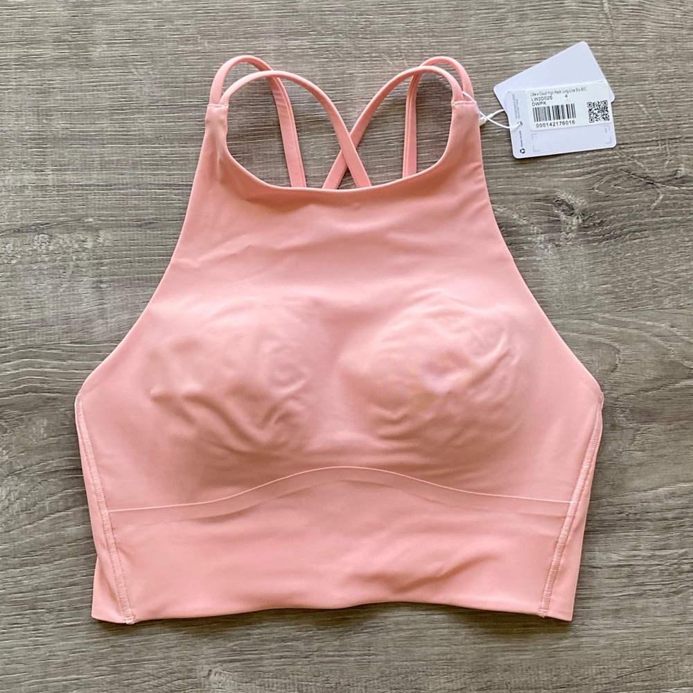 Lululemon Like a Cloud High-Neck Longline Bra B/C Cup - Dew Pink